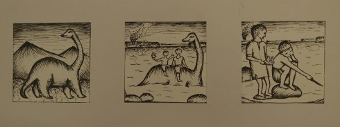 Veeran dinosaurus sai seurakseen Leikkivät pojat.