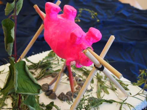 Possu vartaassa. Joonatan ja Aku