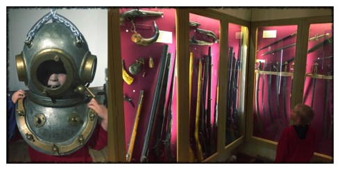 Raahen merimuseo oli auki puolilleöin. Kruununmakasiinissa saattoi kokeilla sukelluskypärää. 